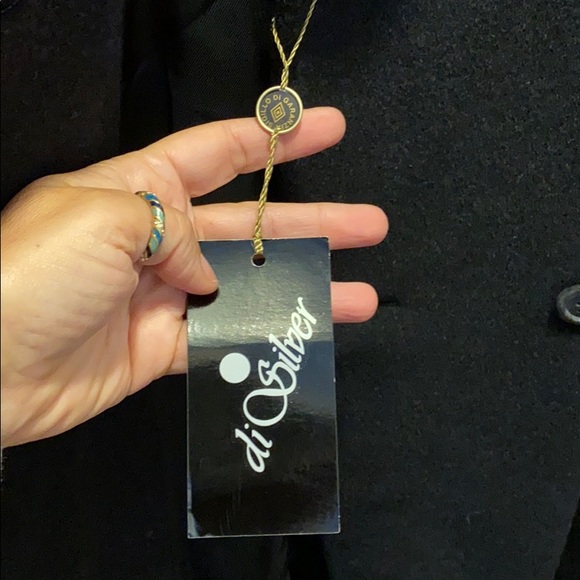 diSilver Cashmere Blend Extra Long Domino Overcoat, New with Tags - Picture 15 of 15